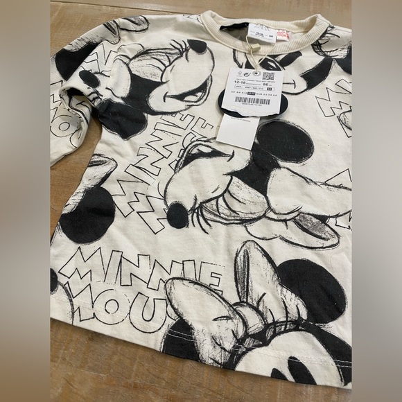Zara Disney kids baby girl Minnie Mouse long sleeve tee shirt top Nwt - Picture 6 of 8